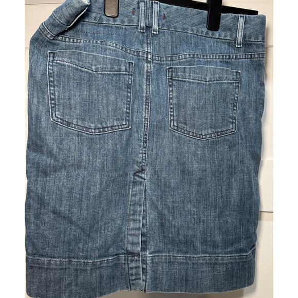 Vtg GAP Limited Edition Medium Wash Blue Denim Knee Pencil Skirt 4 Pockets Size6 - Picture 5 of 9